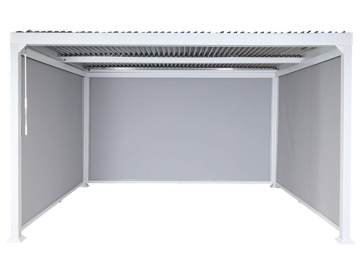 PERGOLA 3x Seitenwand für 3x3,7m 224x370x300cm Weiß - Weiß, Metall (370/224/300cm) - BERLINLODGE