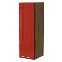 HÄNGESCHRANK Brerra W4/30 Eiche Artisan / RAL 3002 karminrot Hochglanz 30 / 32,5 / 96cm - Rot/Eiche Artisan, Holz/Holzwerkstoff (30/96/32.5cm) - Feldmann-Wohnen