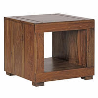 COUCHTISCH Massivholz Sheesham 50cm breit Dunkelbraun Landhaus-Design - Braun, Holz (50/50/45cm) - KADIMA DESIGN