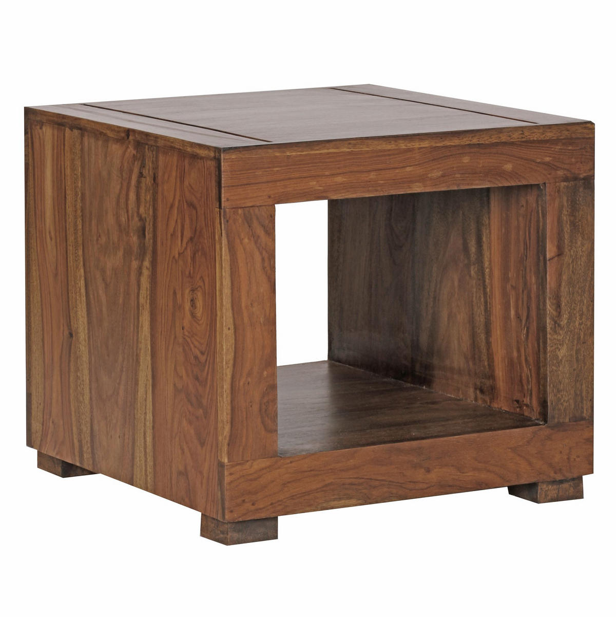 COUCHTISCH Massivholz Sheesham 50cm breit Dunkelbraun Landhaus-Design - Braun, Holz (50/50/45cm) - KADIMA DESIGN
