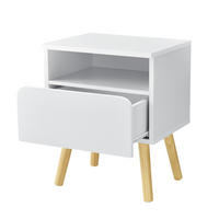 NACHTTISCH Dargaville - Weiß, Holzwerkstoff (40/50/34cm) - [en.casa]