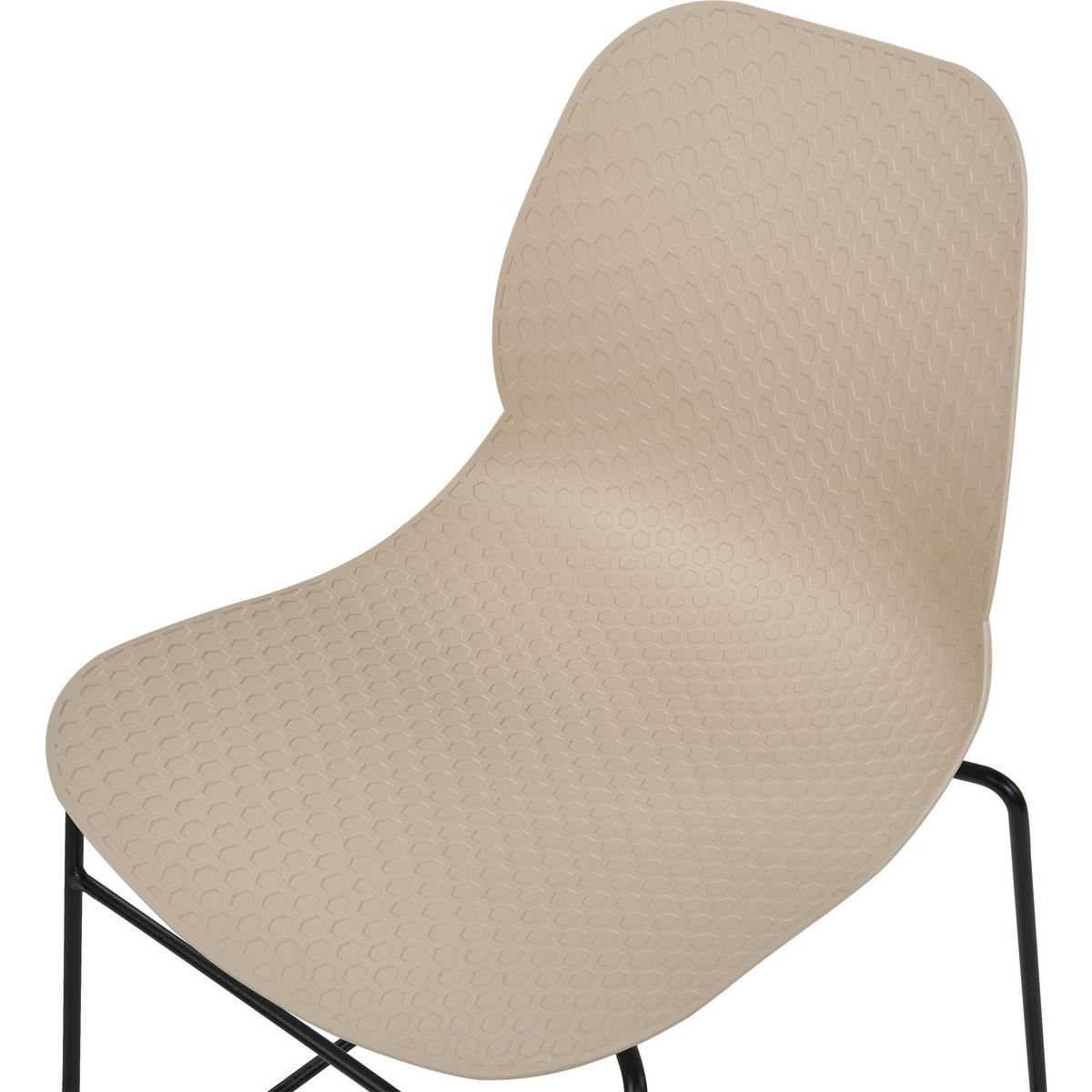 ESSZIMMERSTUHL 4er-Set Kunststoff Beige Panora - Beige, Kunststoff/Metall (44/80/50cm) - Beliani