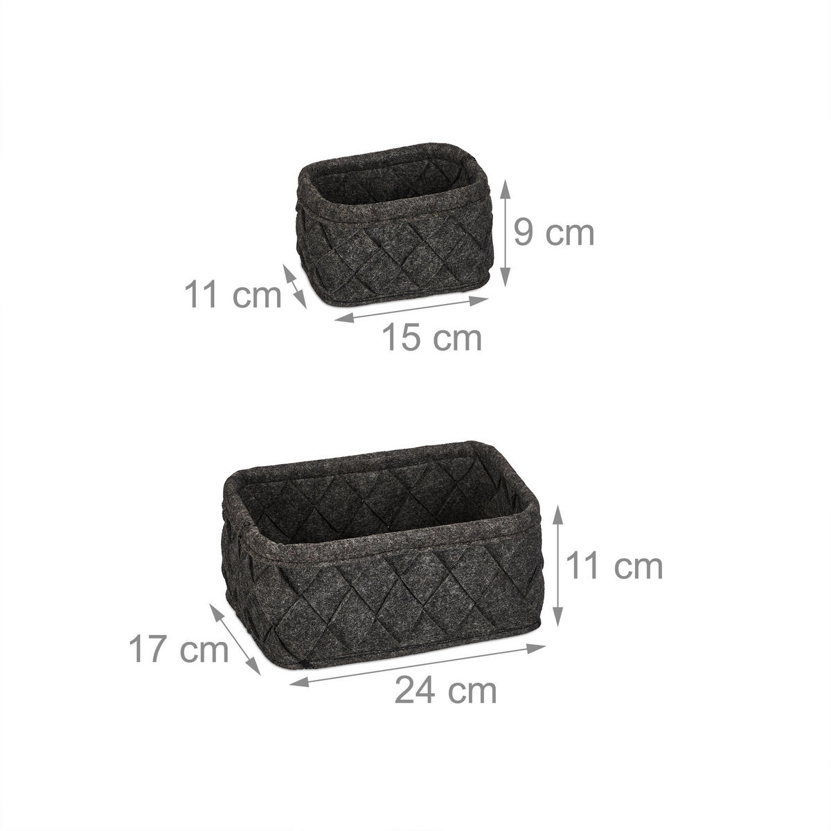 8-TLG.SCHRANK-ORGANIZER - Anthrazit, Holz/Textil (42/19/31cm) - Relaxdays