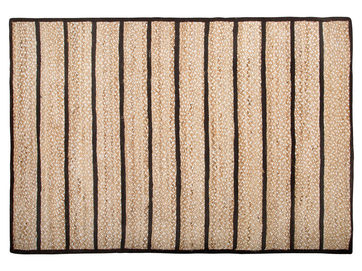 KURZFLOR-TEPPICH Karadona 200/140 cm - Schwarz, Naturmaterialen (140/200cm) - Beliani