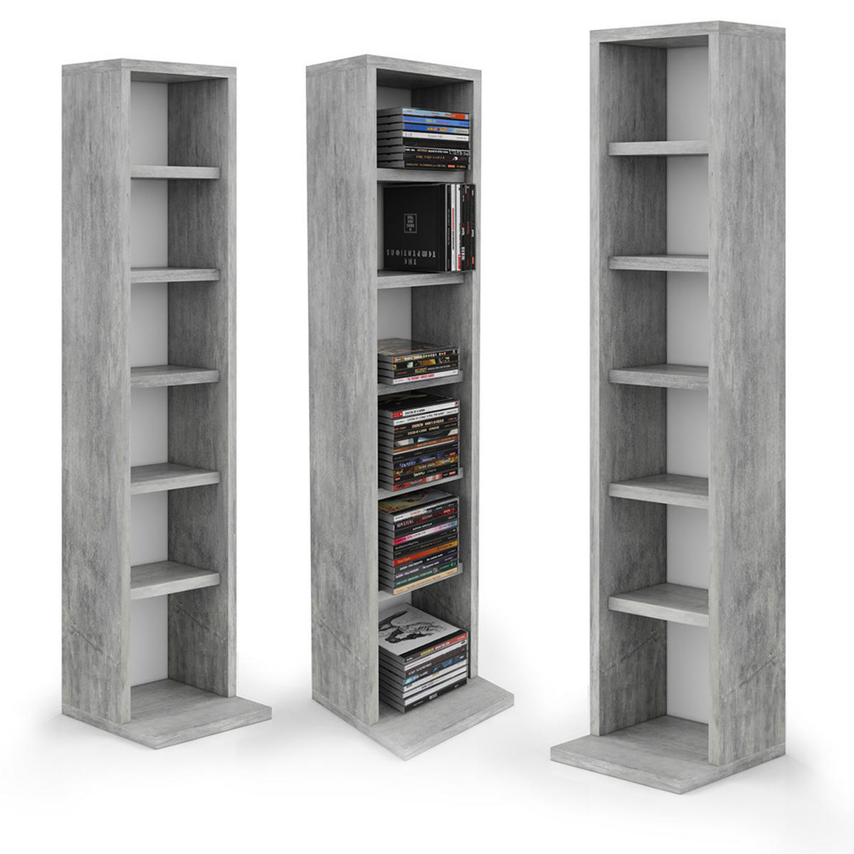 CD-REGAL Beton 21 x 91.8 cm - Grau, Holzwerkstoff (21/91.8/20cm) - Vicco