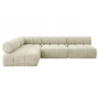 ECKSOFA modulares Sofa Samaro-L2 - 285x190x70 cm Beige Velours - Beige, Holzwerkstoff/Textil (285/190cm) - ALTDECOR