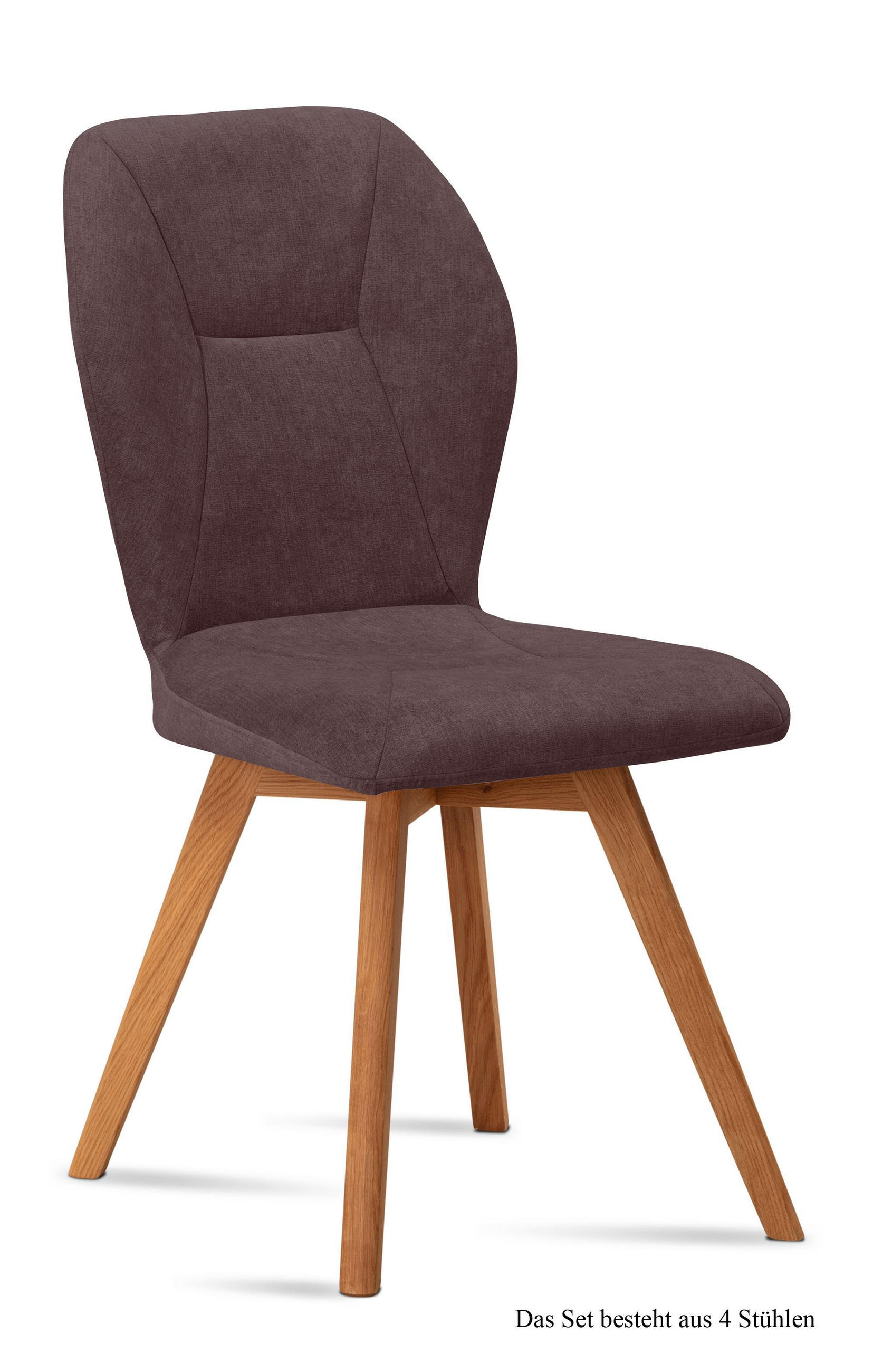 ESSZIMMERSTUHL (4er-Set) Donia 51x92x60 Eiche geölt/Braun - Eichefarben/Braun, Kunststoff (60/92/51cm) - 58aufmkessel