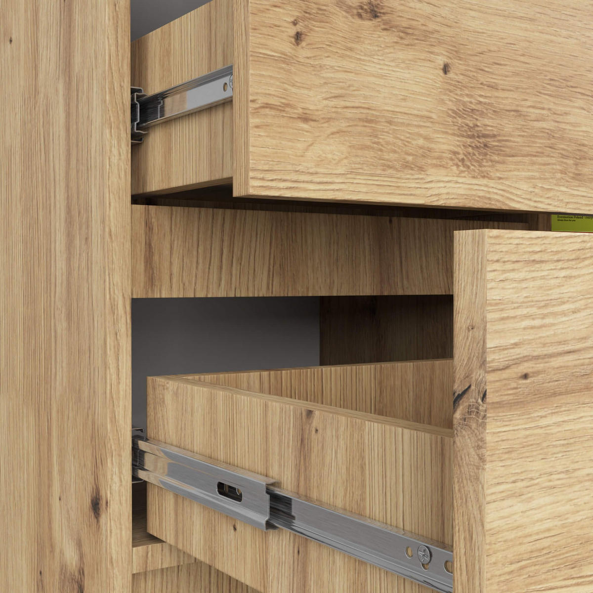 KOMMODE Jerry, Artisan, 35x80x77 cm - Eiche Artisan, Holz (80/77/35cm) - Milordbikes