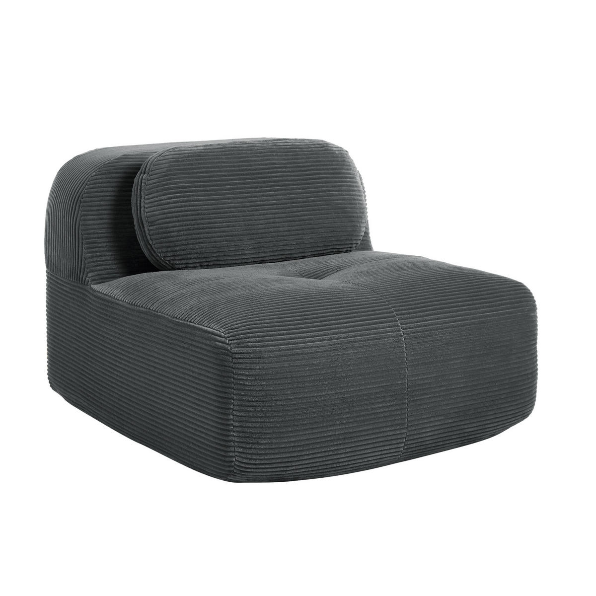 ECKSOFA 90/103/75 cm grau aus Cordstoff modular und montagefrei - Grau, Textil (103/90cm) - OKWISH