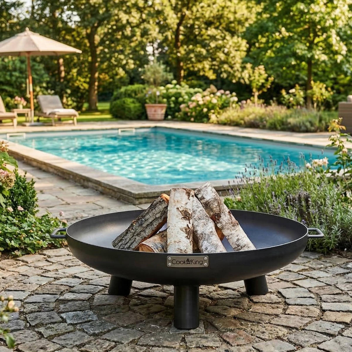 FEUERSCHALE Louisiana Stahl rund Ø 60 cm - Schwarz, Metall (60/20/60cm) - Mr. Deko