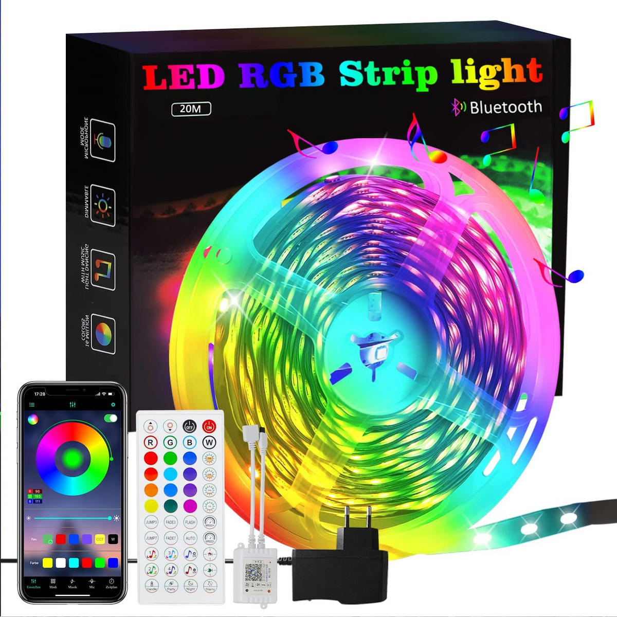 LED-STRIP Klythosg 20m - Multicolor, Kunststoff (20/20/20cm) - ZMH