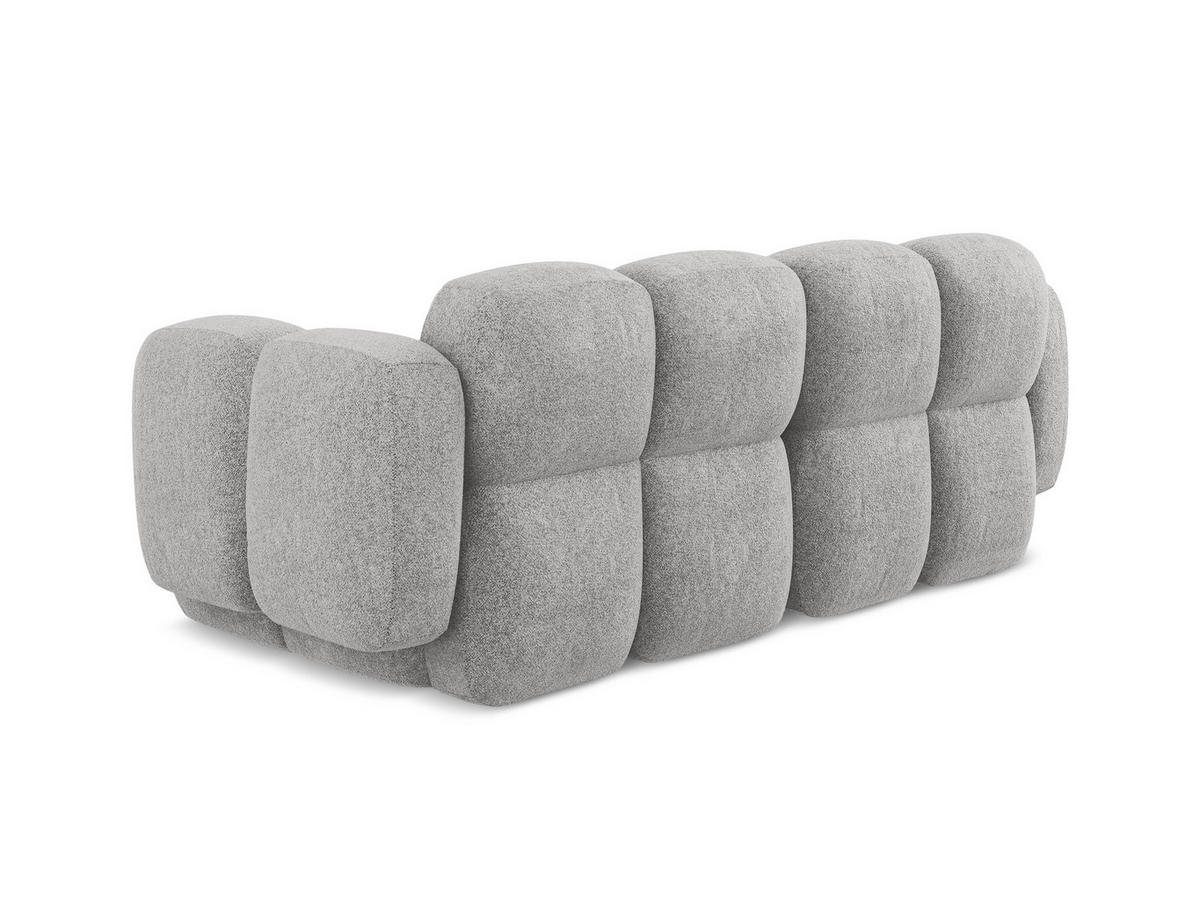 2-SITZER SOFA Chenille Stoff Grau - Hellgrau/Schwarz, Holzwerkstoff/Kunststoff (210/72/115cm) - Makamii