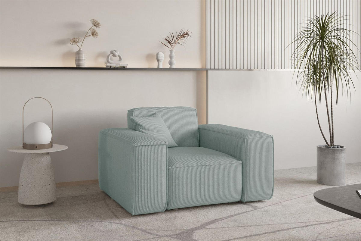 SESSEL Celes Premium Stoff Scala - Pastellblau, Holzwerkstoff/Textil (121/73/88cm) - Fun Möbel