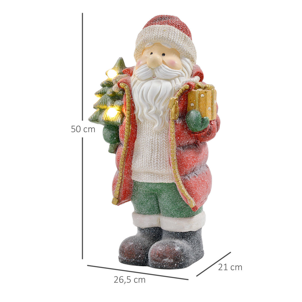 WEIHNACHTSMANN Multicolor 26.5/21.0/50.0cm - Multicolor, Stein (21/50/26.5cm)