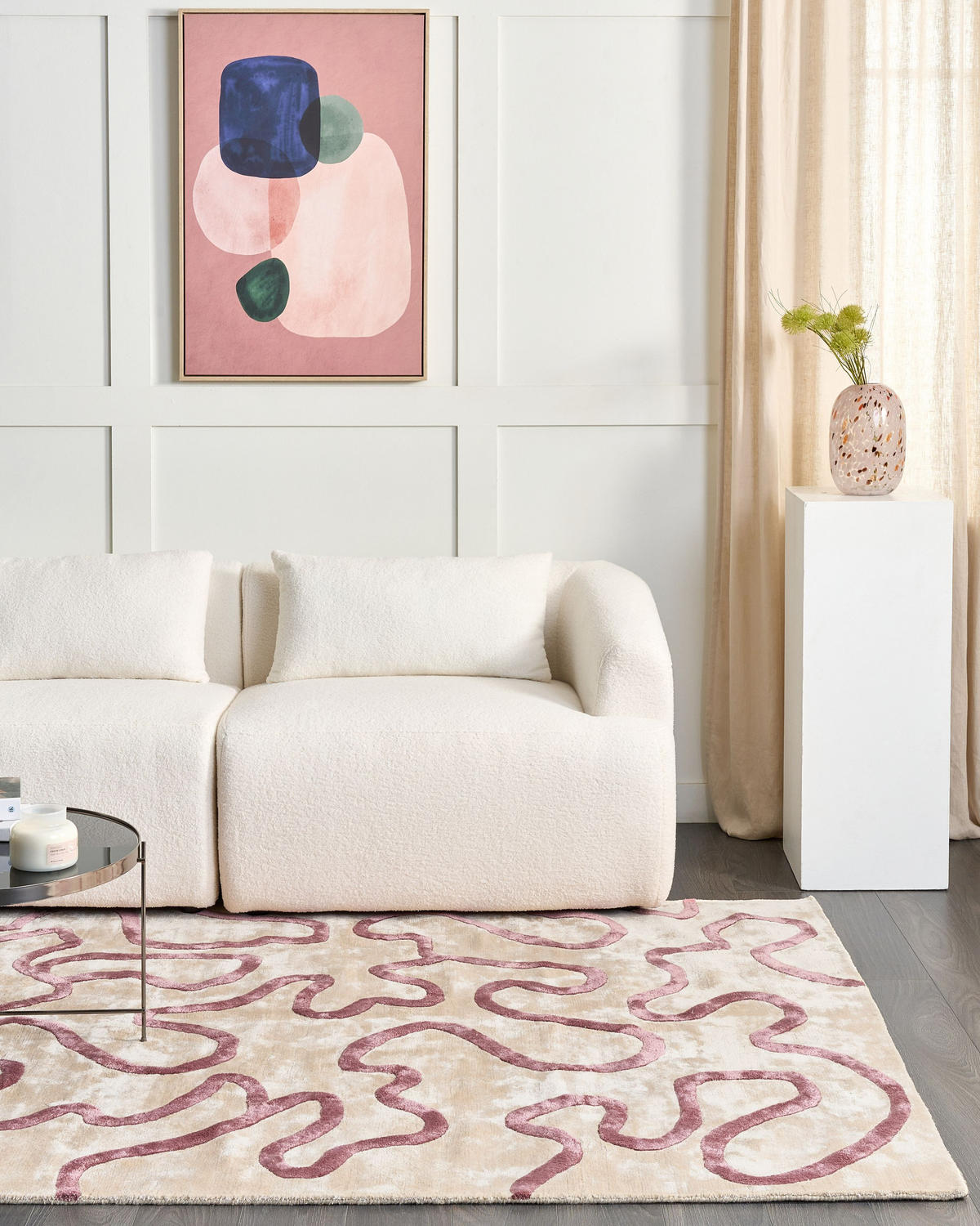 KOBEREC Béžový 160/230 cm Viskóza Kappar - béžová, textil (160/230cm) - Beliani