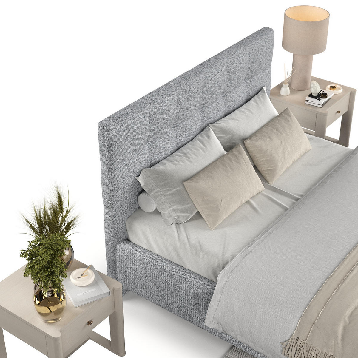 POLSTERBETT Cora 160/200 cm Grau im Riva Stoff - Naturfarben/Grau, Holz/Holzwerkstoff (160/200cm) - AltaBeds