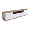 TV-MÖBEL mit 3 Türen & 1 Ablagefach - Weiß & Holzfarben - LOTULA - Naturfarben, Holz (44.5/44.6/180cm) - Vente-Unique