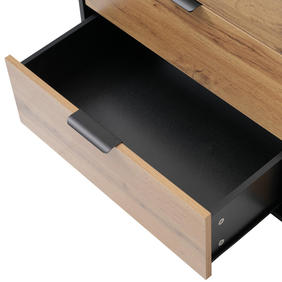 KOMMODE mit 6 Schubladen und 2 Fächern，Eiche - Alteiche, Holzwerkstoff (40/80/120cm) - KOMHTOM