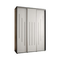 SCHWEBETÜRENSCHRANK 235,2/170/60 3-türig - Silberfarben/Schwarz, Holz/Metall (170/235/60cm) - Abiks Möbel