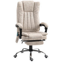 BÜROSTUHL mit Vibrationsmassage, Ergonomischer Schreibtischstuhl, Liegefunktion - Weiß, Metall (70/120/62cm) - Vinsetto