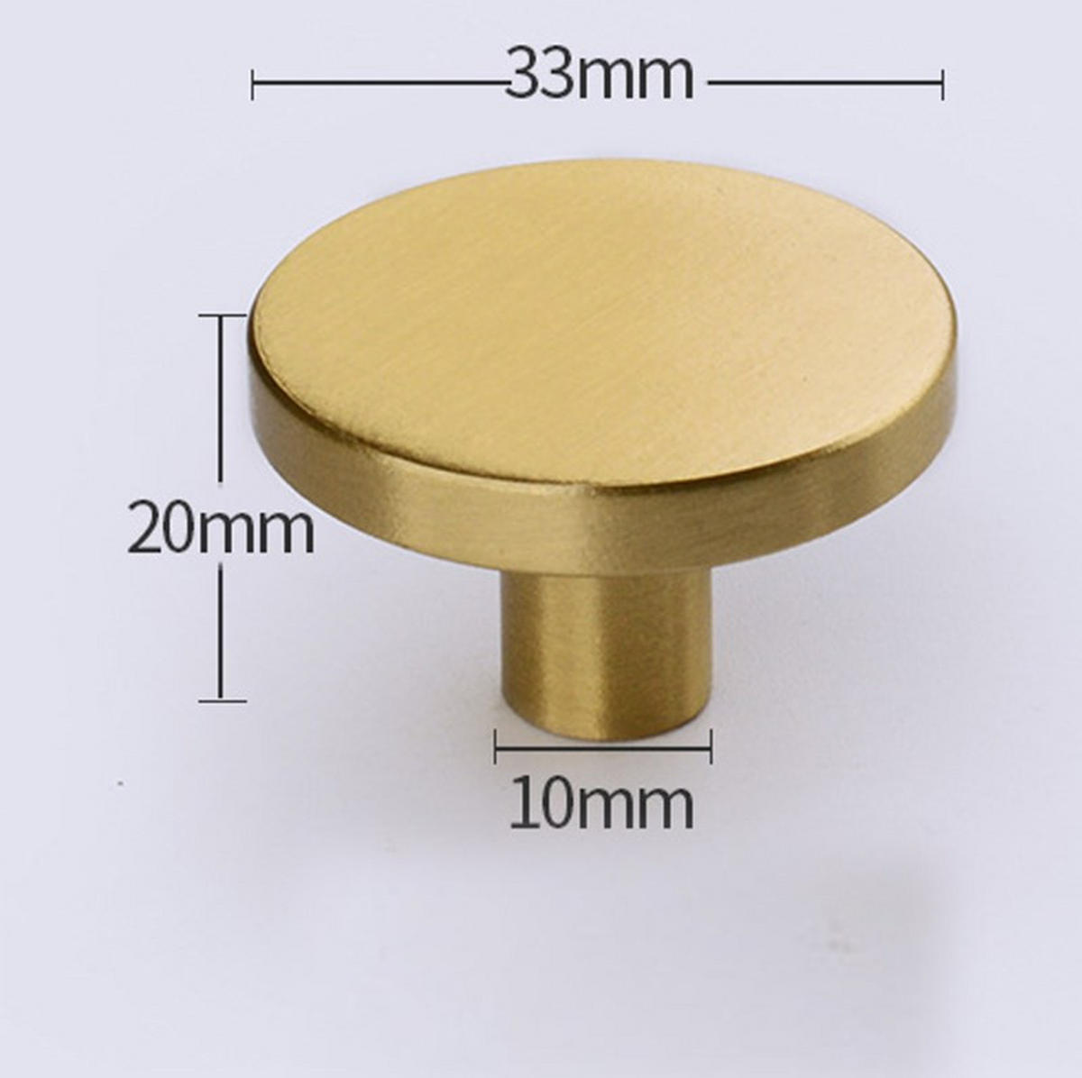 SCHRANKKNOPF Gold 4er-Set - Goldfarben, Metall (3.3/2/3.3cm)
