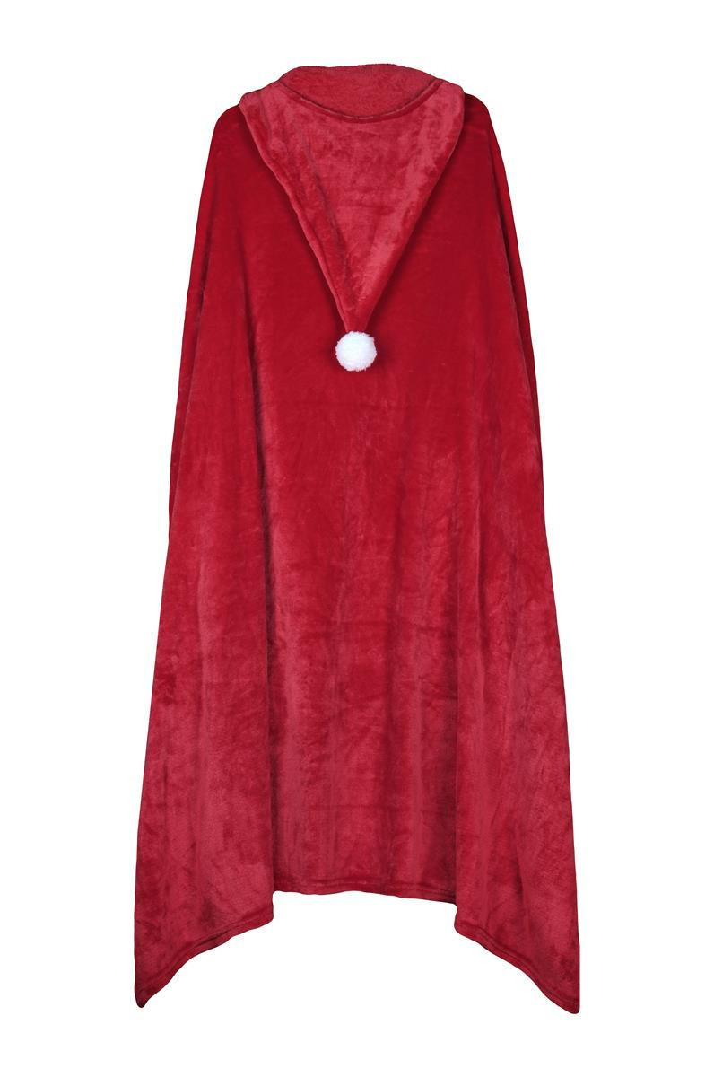 PLÜSCHDECKE mit Weihnachtsmannmütze 150/110 cm - Rot, Textil (110/1/150cm)