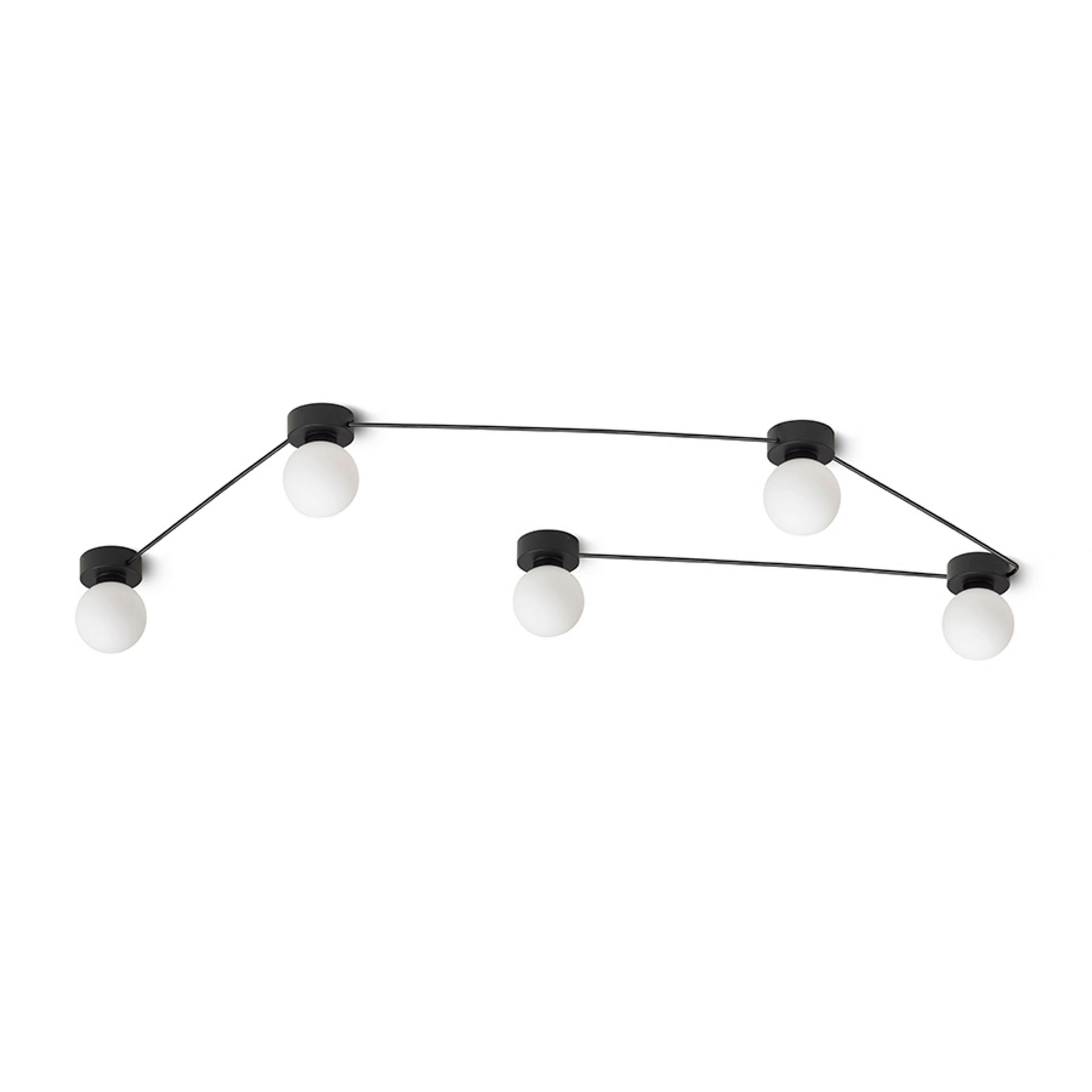 DECKENLEUCHTE VELA V Schwarz Opalglas 30 W - Schwarz, Glas (23.5/9/125cm) - Rendl