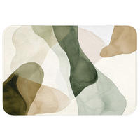 KÚPEĽŇOVÁ PREDLOŽKA Japandi - Abstraktné - Zelené 90x60 cm - zelená, textil/plast (90/60cm) - OnlyWow