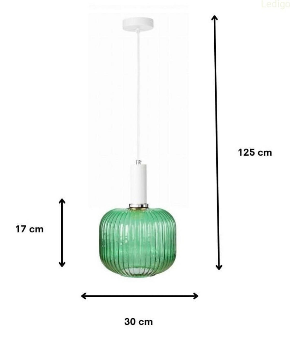 PENDELLEUCHTE Paris - Weiß/Silbereichenfarben, Glas/Metall (30/30/125cm)