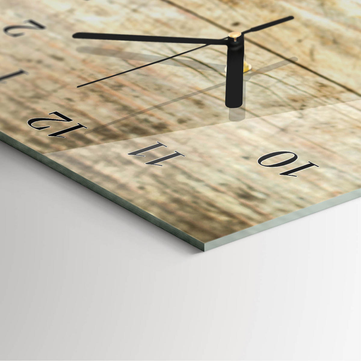 WANDUHR 60x30 cm - Abstrakte Linien - Braun, Glas (30/60/0.4cm) - TULUP