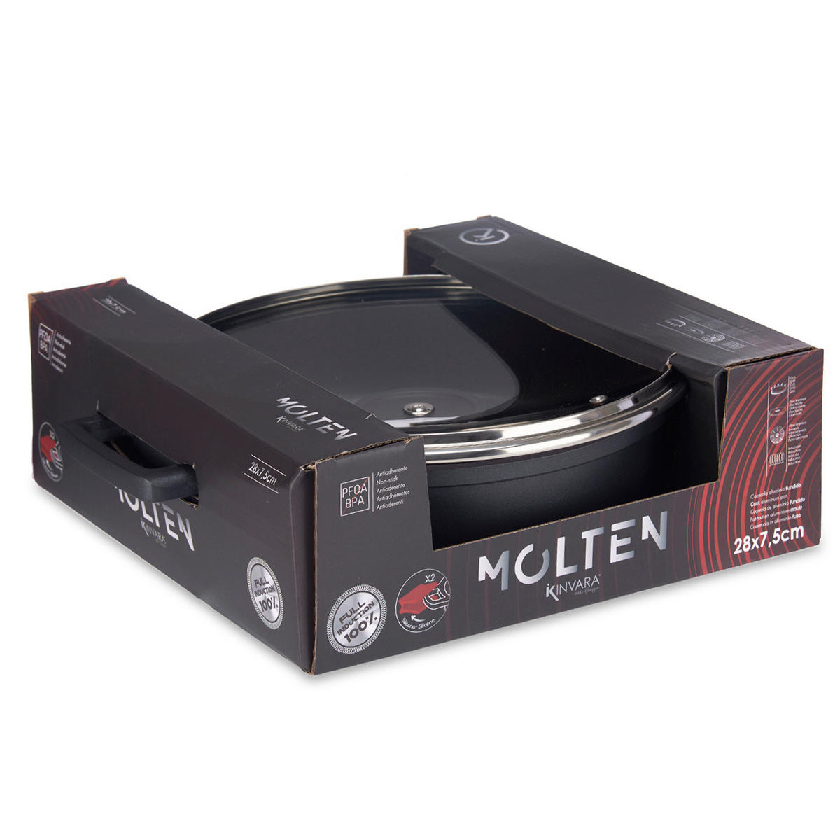 TOPF Molten Ø 28 cm - Schwarz, Metall (36.5cm) - Kinvara