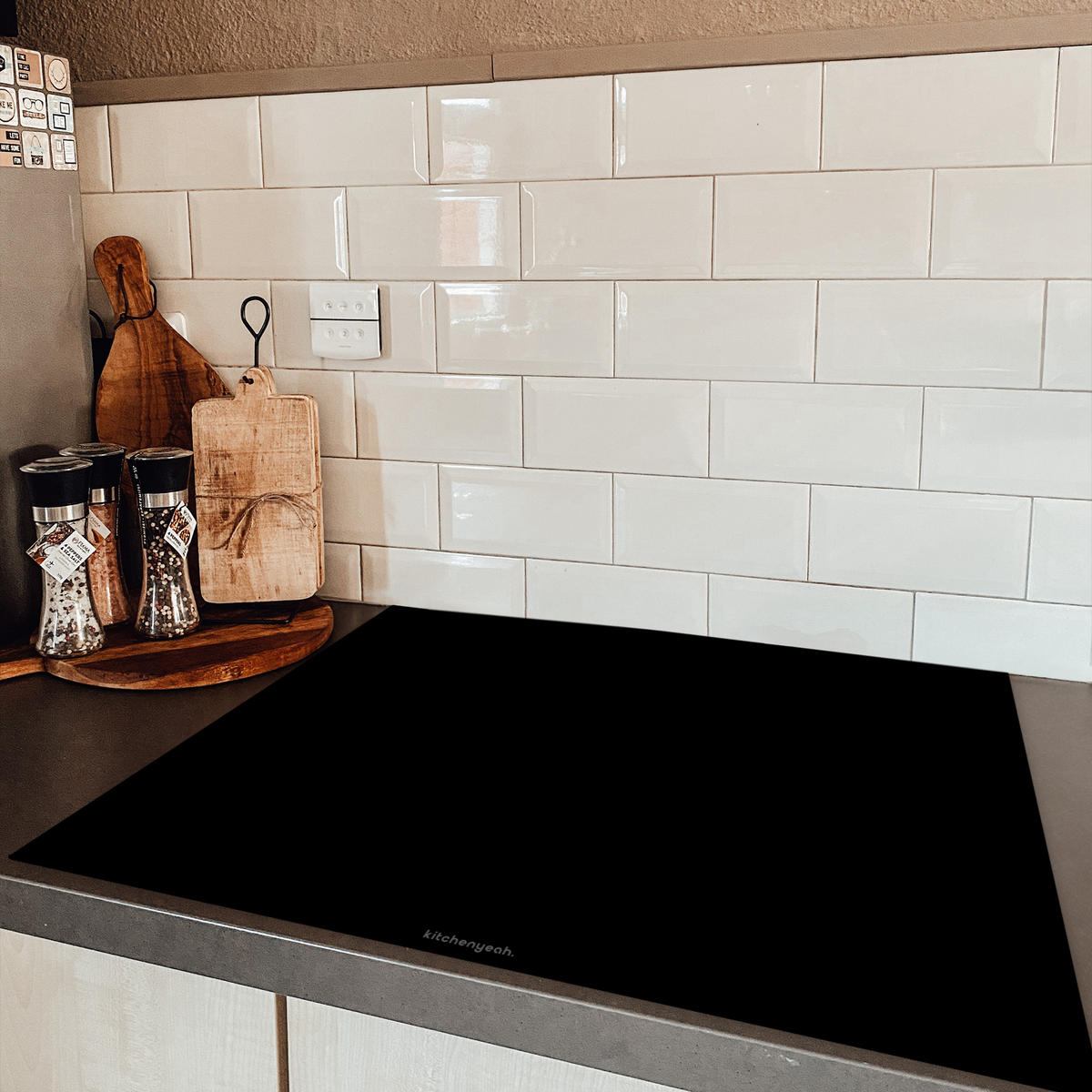 HERDABDECKPLATTE Schwarz Induktionsmatte 77x59 cm - Schwarz, Kunststoff (77/59/0.2cm) - MuchoWow