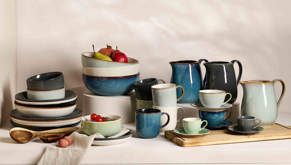 KOMBI-SET Borneo grün 20er Set - Grün, Keramik (1/1/1cm) - Ritzenhoff Breker