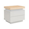 NACHTTISCH mit 2 Schubladen & LEDs – MDF lackiert – Natur & Beige – HALO - Beige, Holz (55/50/40cm) - Vente-Unique
