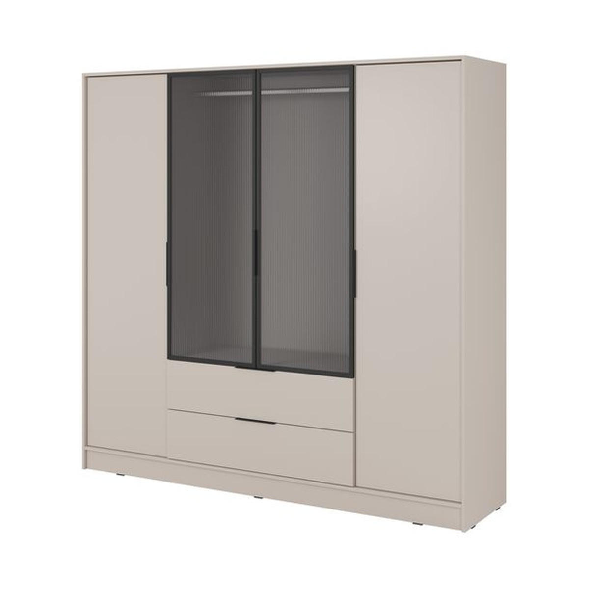 KLEIDERSCHRANK – 206 cm – Kelly – Kaschmir – KS-GEN0287 - Kaschmir, Holzwerkstoff (206/200/51cm) - hi-markt