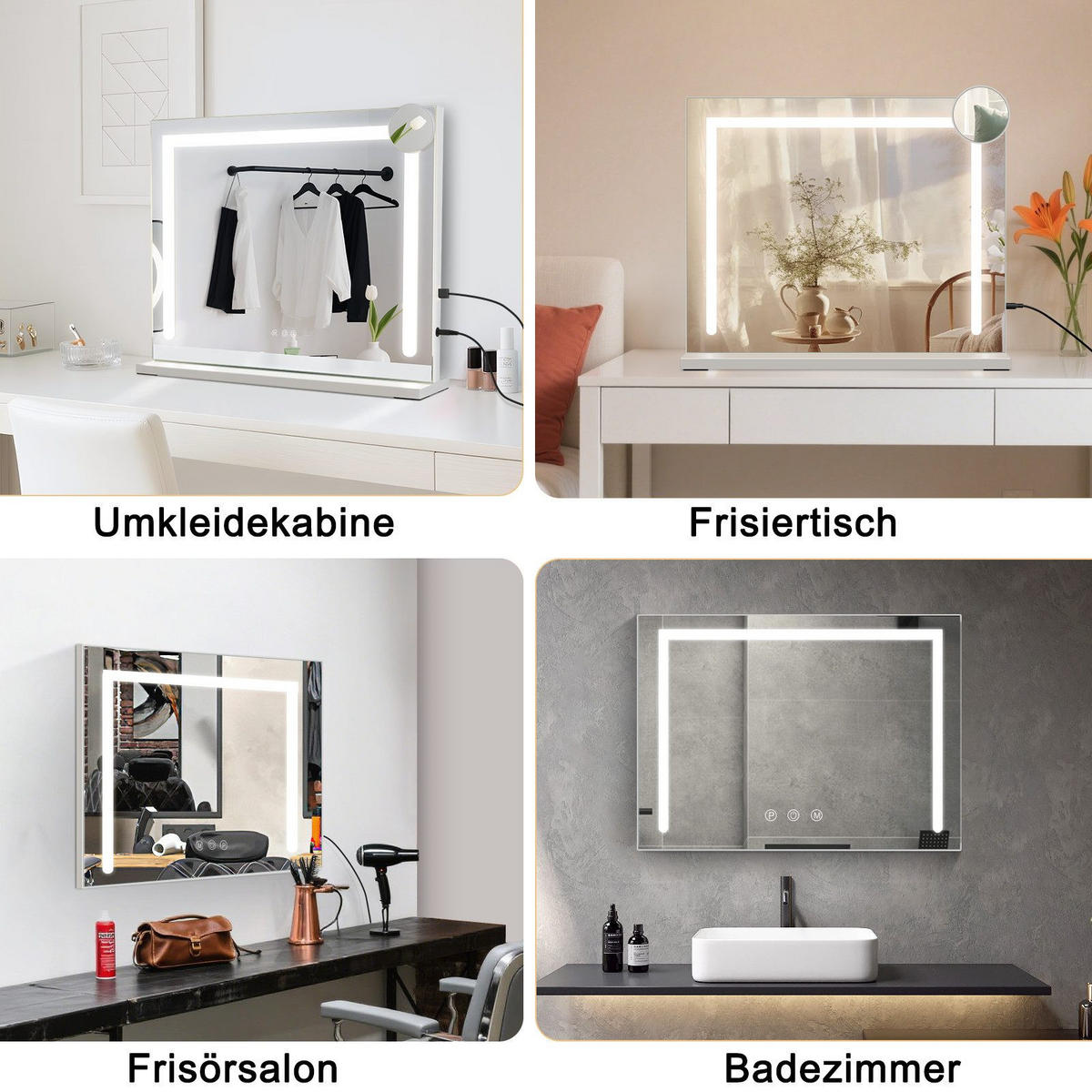 BADEZIMMERSPIEGEL BROT Ⅲ 70/55/12 cm - Weiß, Metall (70/12/55cm) - Nettlife