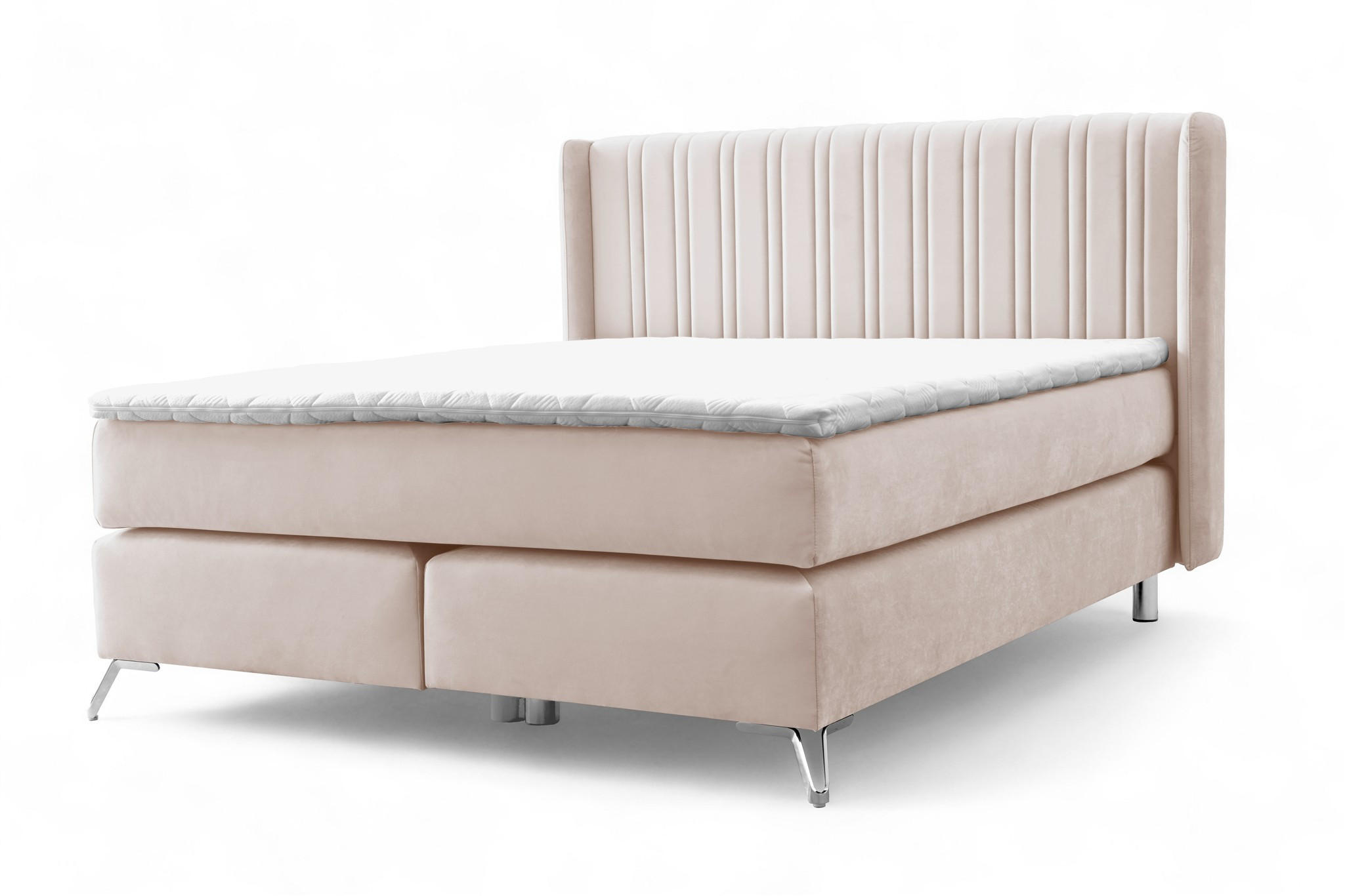 BOXSPRINGBETT Agnus - Creme, Holzwerkstoff/Textil (160/200cm) - Fun Möbel