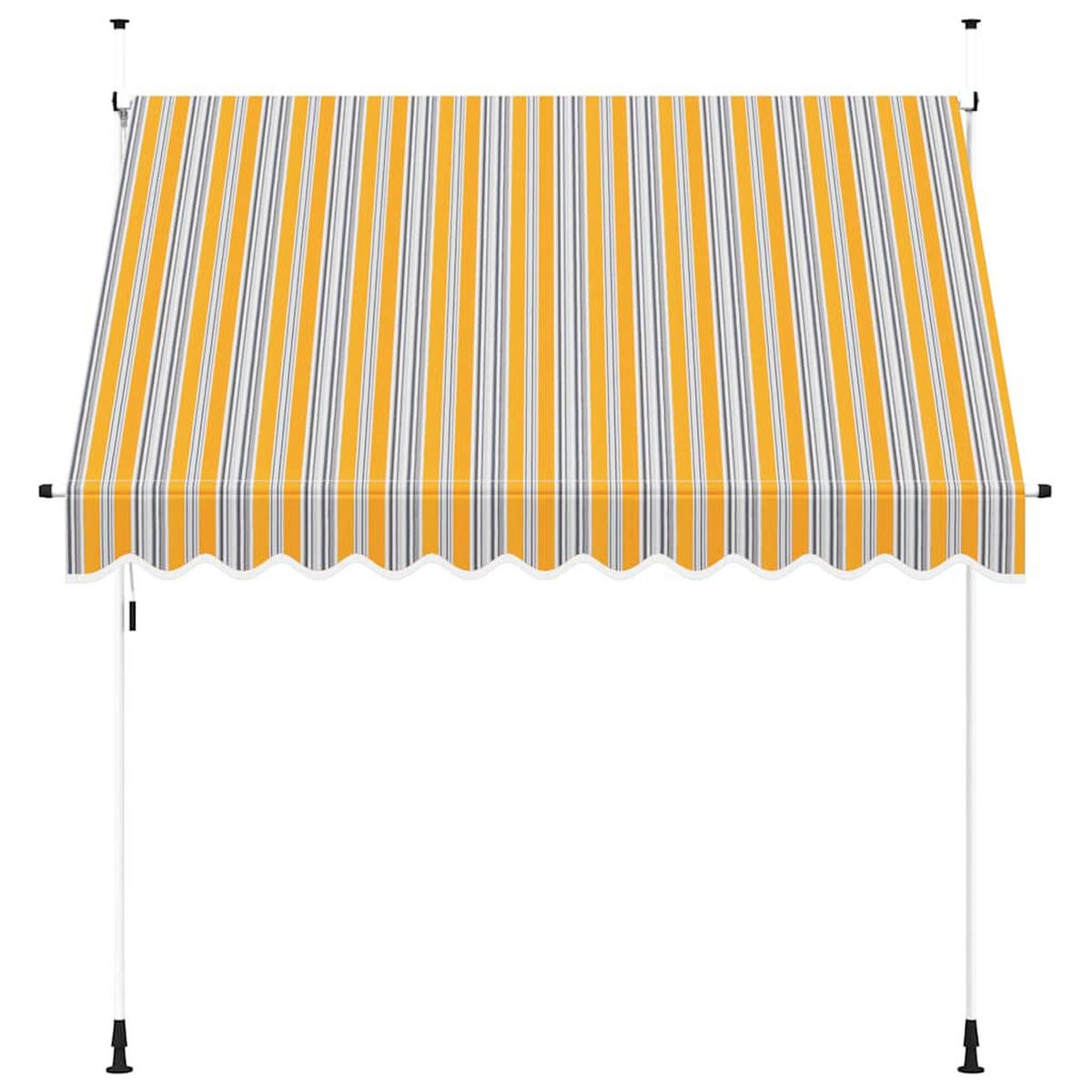 EINZIEHBARE Markise Handbetrieben 250 cm Gelb/Blau Gestreift - Multicolor, Textil (250/300/250cm) - furnicato