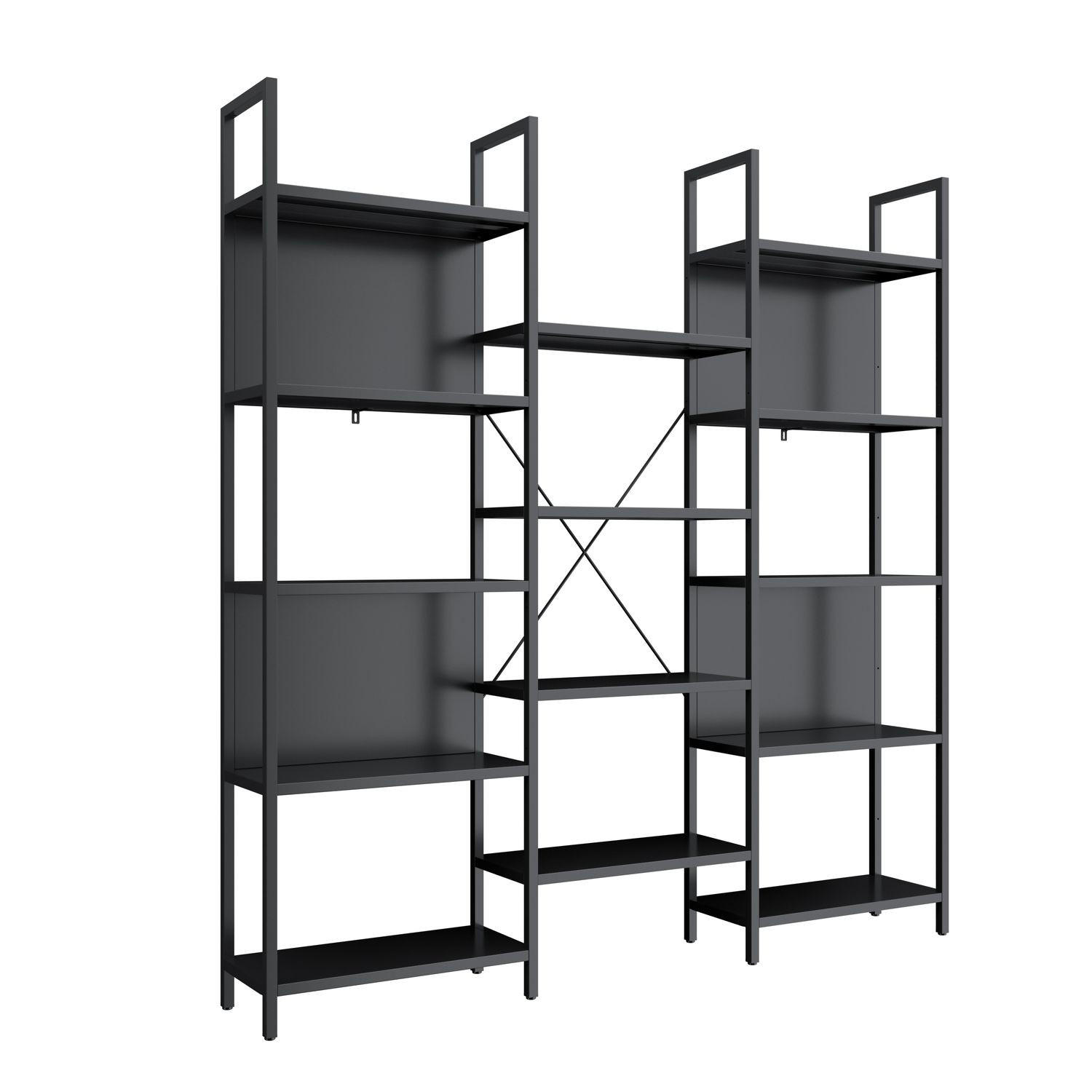 REGALWAND CHICAGO Metall Schwarz 158/24/166 cm - Schwarz, Metall (24/166/158cm) - Coemo