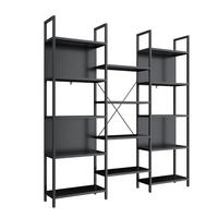 REGALWAND CHICAGO Metall Schwarz 158/24/166 cm - Schwarz, Metall (24/166/158cm) - Coemo