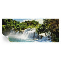 FOTOTAPETE 250x104 cm - Ein atemberaubender Wasserfall - Grün, Textil (250/104cm) - Wallfluent