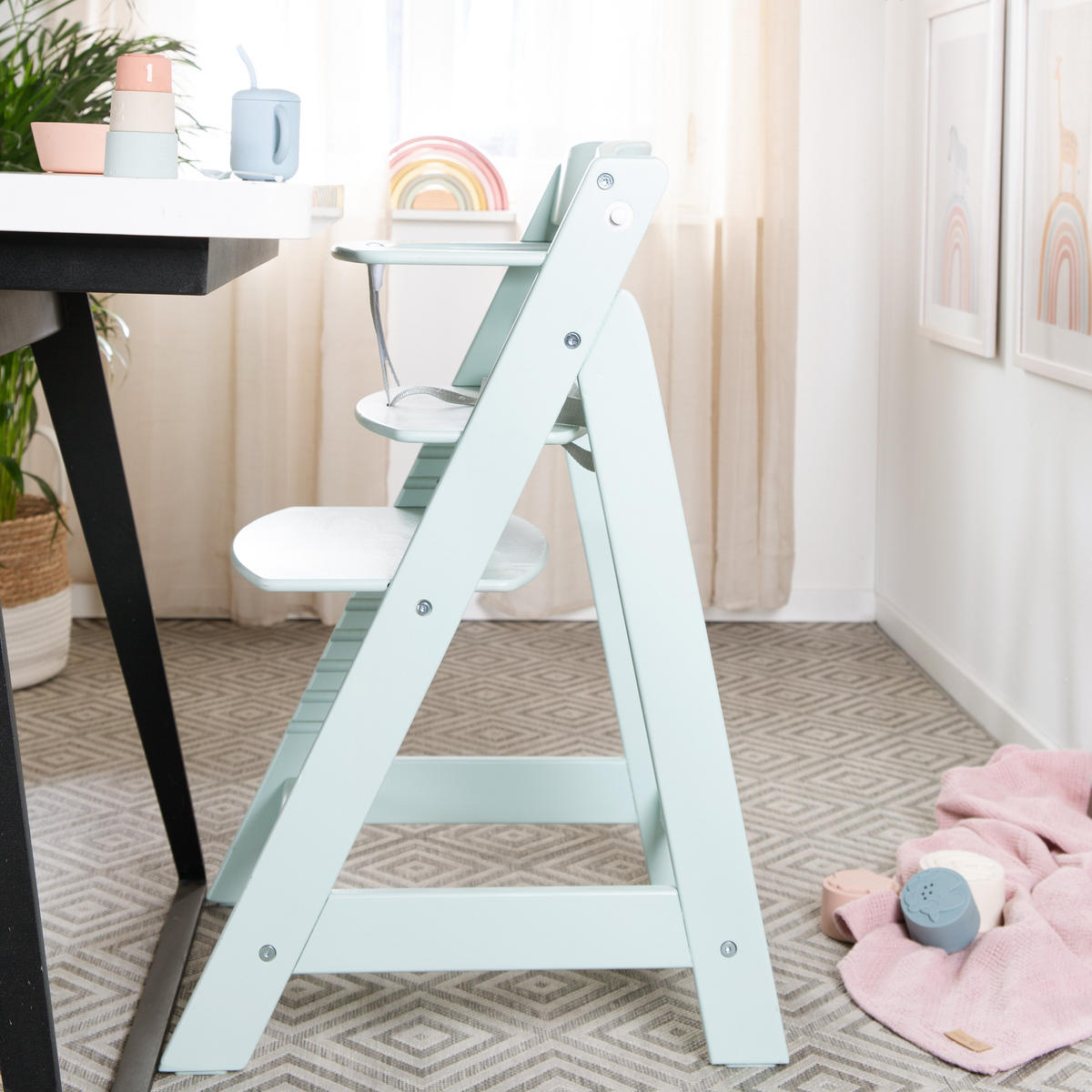 KINDERHOCHSTUHL Sit Up Flex Mint - Mintgrün, Holzwerkstoff (44.5/80/54cm) - Roba