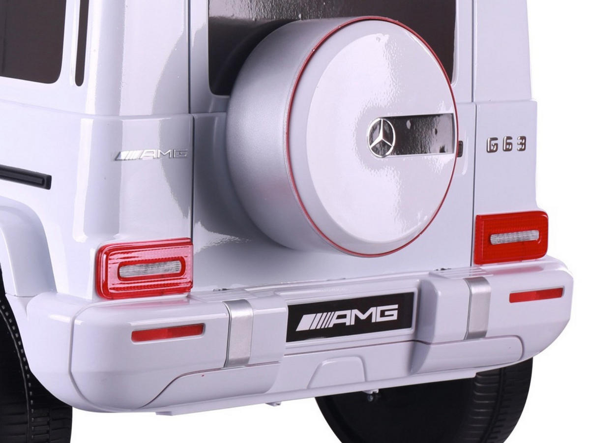KINDER ELEKTROAUTO Mercedes G63 weiß - Weiß, Kunststoff (106/62/54cm) - TPFLiving