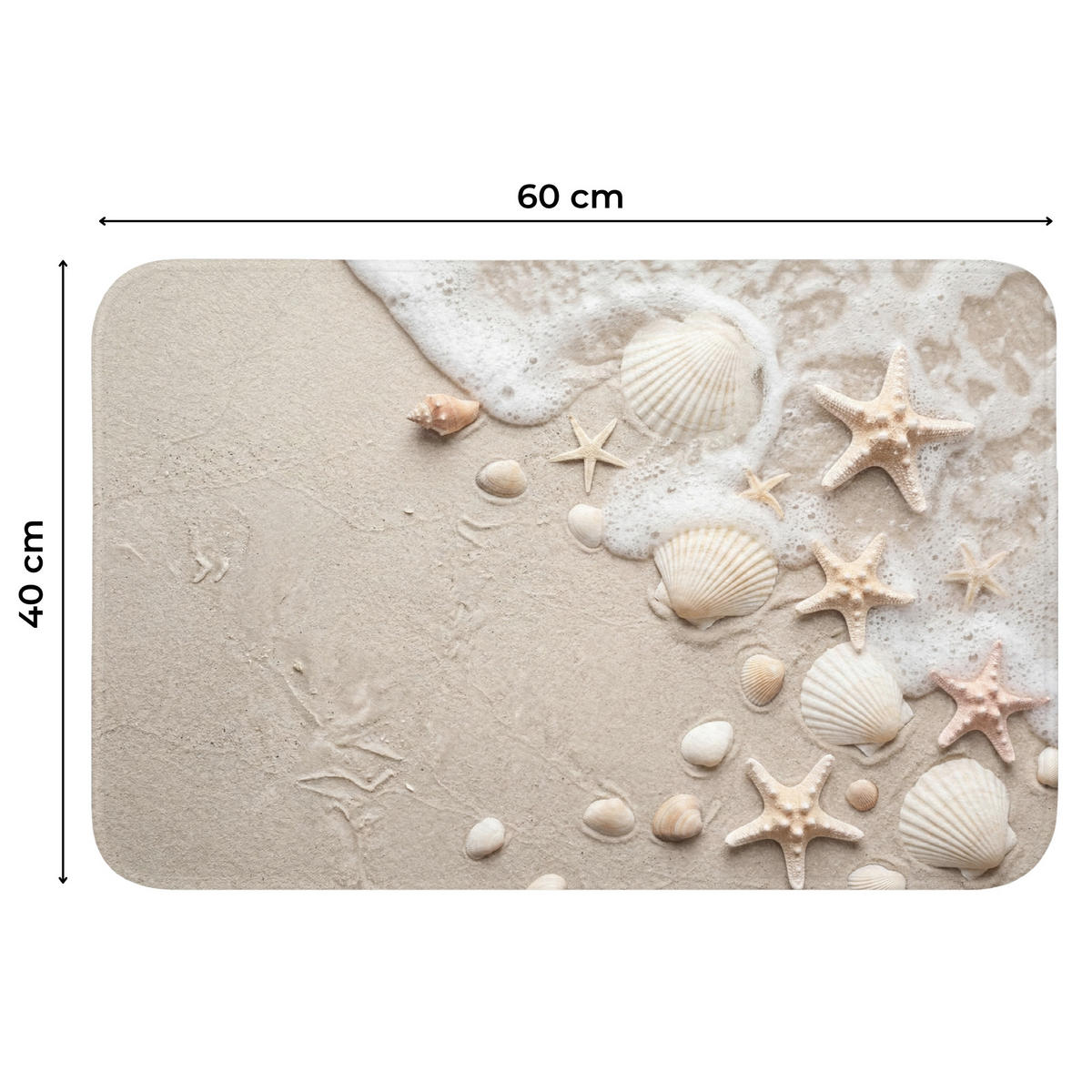 WC PŘEDLOŽKA Mušle - Hvězdice - Pláž 60x40 cm - písková barva, textil/plast (60/1cm) - OnlyWow