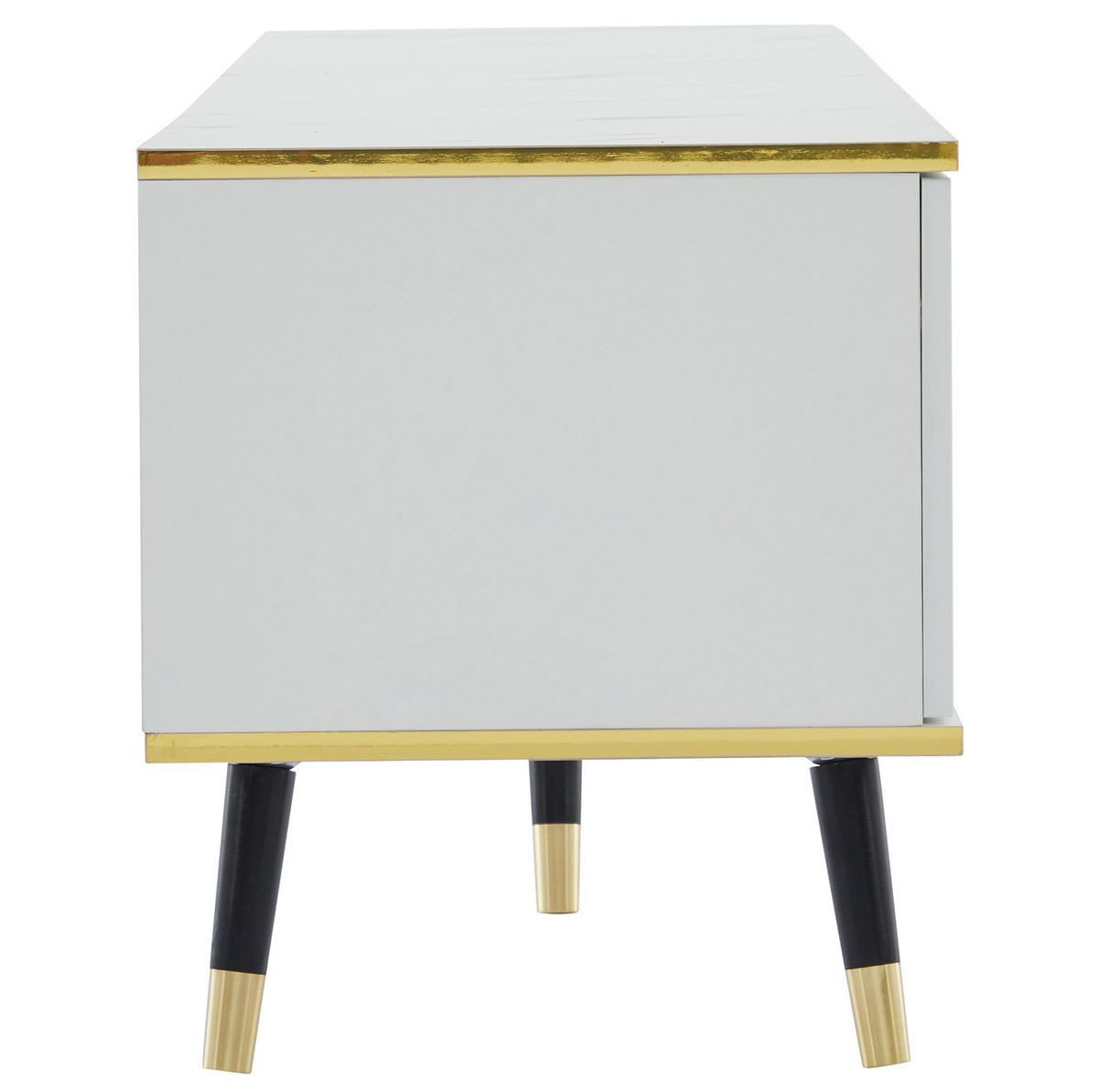 TV-SCHRANK in Weiß mit Marmoroptik, 2 Türen und Schublade 200/40/46 cm - Weiß, Holzwerkstoff (200/46/40cm) - Redom