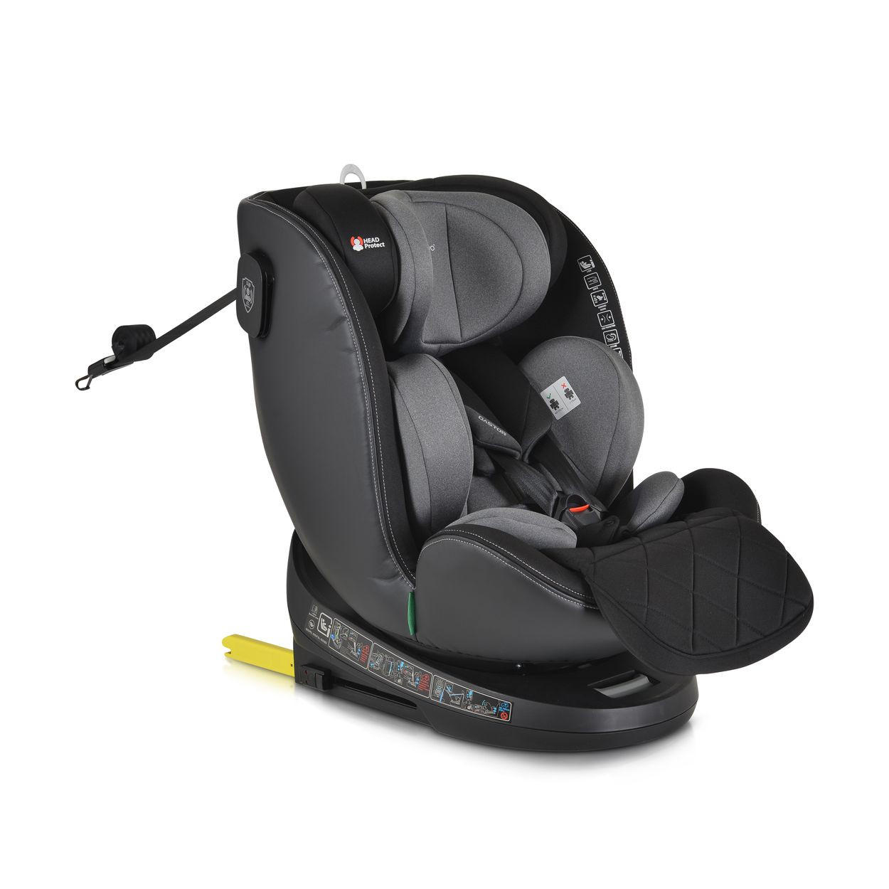 KINDERSITZ i-Size Castor grau (40-150cm) Gruppe 0/1/2/3 Isofix, Kopfschutz - Dunkelgrau, Kunststoff (45/69/51cm) - Cangaroo