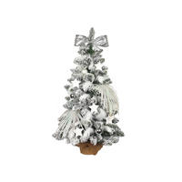LAALU WEIHNACHTSBAUM geschmückt künstlich POLARWEISS 60 cm mit LED-BELEUCHTUNG IM TOPF - Silberfarben/Weiß, Kunststoff (60cm) - LAALU