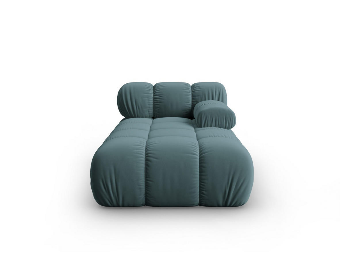 CHAISELONGUE rechts Bellis aus Samt petrol - Petrol, Textil (97/62/157cm) - Micadoni