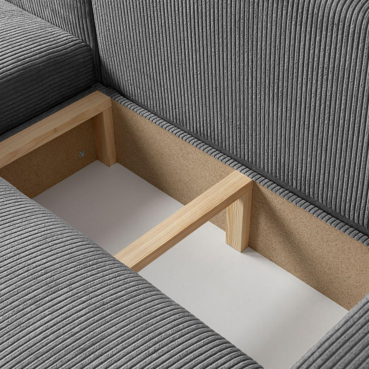 ECKSOFA OPERA L-Form mit Schlaffunktion und Bettkasten, Poso 60 - Grau, Textil (247/143cm) - Lookway