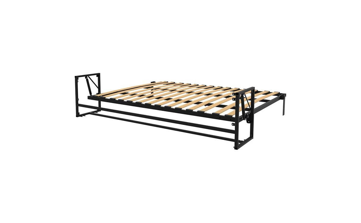 WANDBETT Morphy Classik Modulares SizeFlex- und TypeFlex-System - 200x160 Horizontal - Schwarz, Holz (200/160cm) - WallBedKing